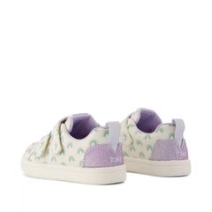 Cruz Double Strap Toddler Sneaker Egret Foil Rainbows