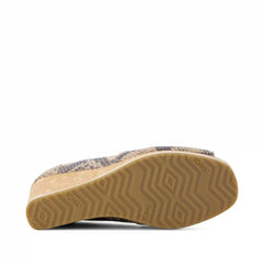 Womens Essential Wedge Taupe Snake Print Suede