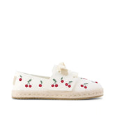 Carolina Lace-Up Kids Espadrille Embroidered Cherries