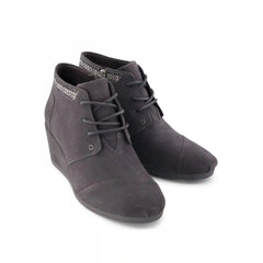 Womens Desert Wedge Ankle Bootie Forged Iron Suede