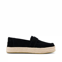 Womens Blakely Loafer Espadrille Black Suede
