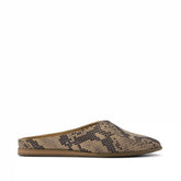 Womens Amelia Mule Taupe Snake Print Suede