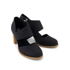 Womens Milan Nova Heel Black Canvas