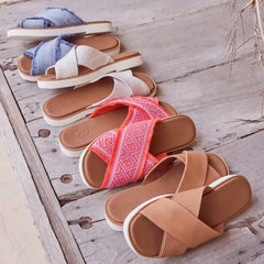 Mae Crossover Slide Sandal Brown Sugar Leather