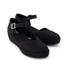Womens Gwyneth Wedge Black Canvas