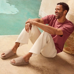 Danilo Slide Sandal Dune Perforated Suede
