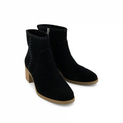 Womens Delilah Heeled Boot Water Repellent Black Suede
