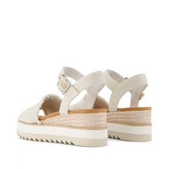 Womens Diana Wedge Sandal White Denim Fray