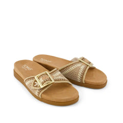 Womens Marin Slide Sandal Almond Crochet