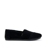 Womens Alpargata Classic Black Velvet Faux Fur