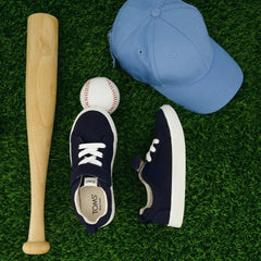 Cruz Lace-Up Navy Heritage Canvas Kids Sneaker