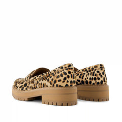 Womens Cara Loafer Brown Sugar Leopard Print Hair Leather