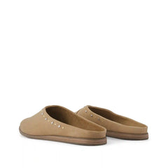 Womens Amelia Mule Taupe Microsuede with Studs