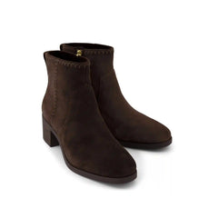 Womens Delilah Heeled Boot Water Repellent Chocolate Brown Suede