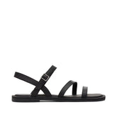 Kira Black Leather Strappy Sandal