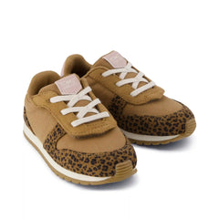 TRVL LITE Retro Runner Toddler Sneaker Water Repellent Toffee Leopard