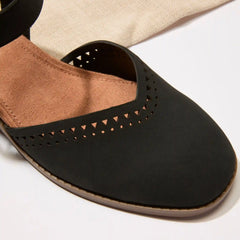 Womens Jaclyn Heel Black Perforated Leather