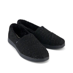 Womens Alpargata Plus Black Metallic Faux Fur