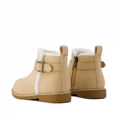 Light Caramel Nubuck w/ Faux Fur Mia Toddler Boot