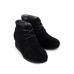 Black Microsuede Desert Wedge Kids Boot