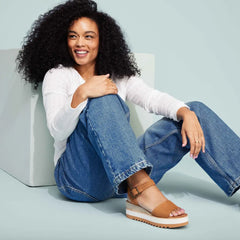 Diana Tan Leather Wedge Sandal