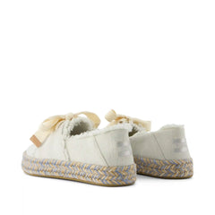 Carolina Lace-Up Espadrille White Onyx Textured Denim