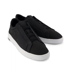 Mens TRVL Lite Miles Lace-Up Sneaker Water Resistant Black Leather
