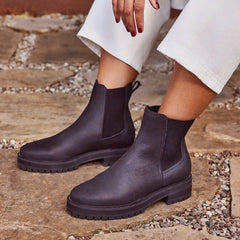 Bennet All Black Water Resistant Leather Boot