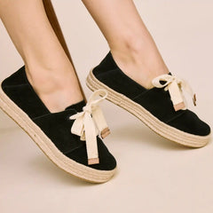 Womens Carolina Lace-Up Espadrille Black Suede