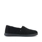 Womens Alpargata Plus Black Metallic Faux Fur