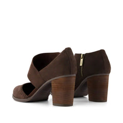 Womens Milan Nova Heel Chocolate Brown Kid Suede