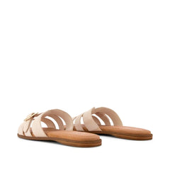 Womens Sol Slide Sandal Champagne Shimmer Suede