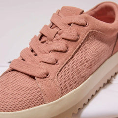 Womens Rea Lace-Up Platform Sneaker Bloom Mesh and Suede