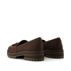 Womens Cara Tassel Loafer Chocolate Brown Plaid