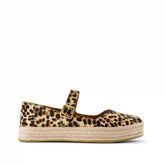 Womens Carolina Mary Jane Espadrille Brown Sugar Leopard Print Hair