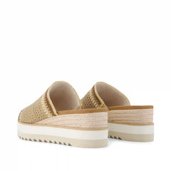Womens Diana Mule Wedge Sandal Almond Crochet
