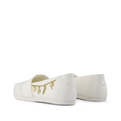 Womens Alpargata Classic White Recycled Cotton Canvas with Charms Chain
