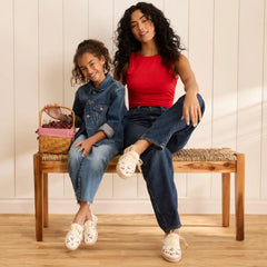 Carolina Lace-Up Kids Espadrille Embroidered Cherries