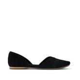 Womens Gemma D'Orsay Flat Black Croc Microsuede