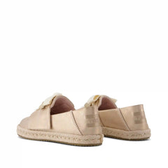 Carolina Lace-Up Kids Espadrille Seashell Metallic Faux Leather