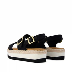 Womens Giana Flatform Sandal Black Woven