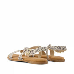 Womens Mar Strappy Sandal Leopard Print Suede