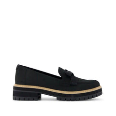 Womens Cara Bow Loafer Black Leather