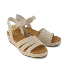 Womens Julia Wedge Sandal Champagne Sparkle