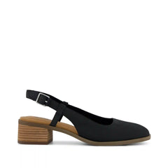 Womens Jaclyn Slingback Heel Black Nubuck Leather