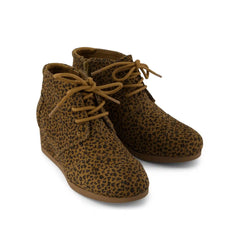 Toffee Micro Leopard Desert Wedge Kids Boot