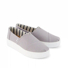 Womens Asher Platform Slip On Sneaker Grey Canvas