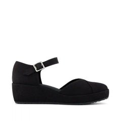 Womens Gwyneth Wedge Black Canvas