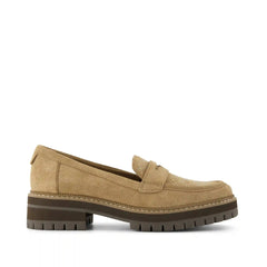 Womens Cara Loafer Toffee Suede with Studs