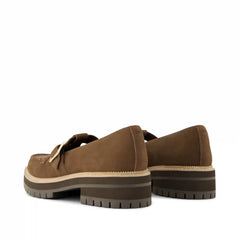 Womens Cara Mary Jane Loafer Hot Cocoa Nubuck Leather